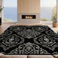 thumbnail image 2 of Design&I 5'x7' Ultra Soft Area Rug, Insect Damask With Baroque Medallion Centerpiece Gothic Skull And Playful None Fluffy Washable Non Shedding for Bedroom Living Room Home Office, 2 of 7