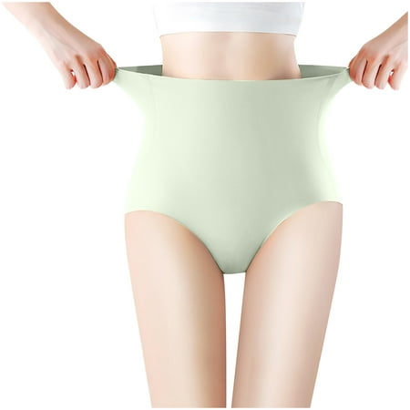 

OVBMPZD Women s High Waist Butt Lifting Briefs Panties Swamless Comfy Soft Breathable Underwear Shapewear Brief Panties Army Green L