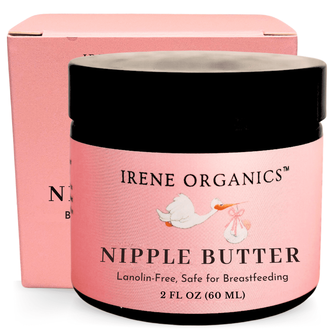 Irene Organics Soothing Nipple Balm for Breastfeeding and Nursing Moms, 2oz