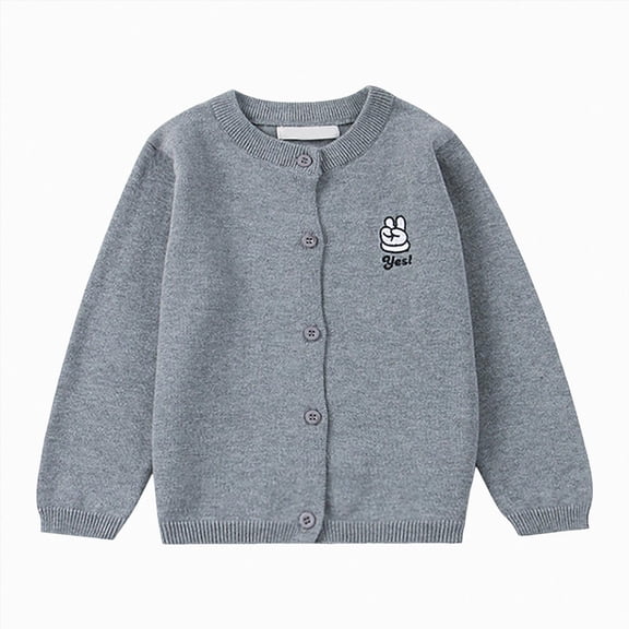 Gibobby Sweater Toddler Kids Baby Sweater Cardigan Fall Winter Sweater Long Sleeve Cardigan for 0-12 Months 2t 3t 4t Girls Boys(3-4 Years,Grey)
