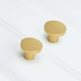 thumbnail image 6 of 6 Pack Brushed Brass Cabinet Knobs Round Drawer Knobs, 1.18 Inch Diameter Bathroom Modern Cabinet Knobs, 6 of 8