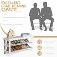 thumbnail image 4 of Hassch 3-Tier Bamboo Shoe Rack Bench, 35.4" Entryway Storage Organizer in White - Space-Saving Design, Easy Assembly, 4 of 10