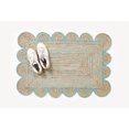 thumbnail image 2 of Rectangle Rug Natural Jute Rug Hand Braided Beige and Turquoise Border Color Area Rug, 2 of 5