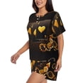 thumbnail image 2 of Lsque Casino Playing Cards Women's Short-Sleeved Pajama Set - 2 Piece Soft and Lightweight Sleepwear Set-Small, 2 of 9