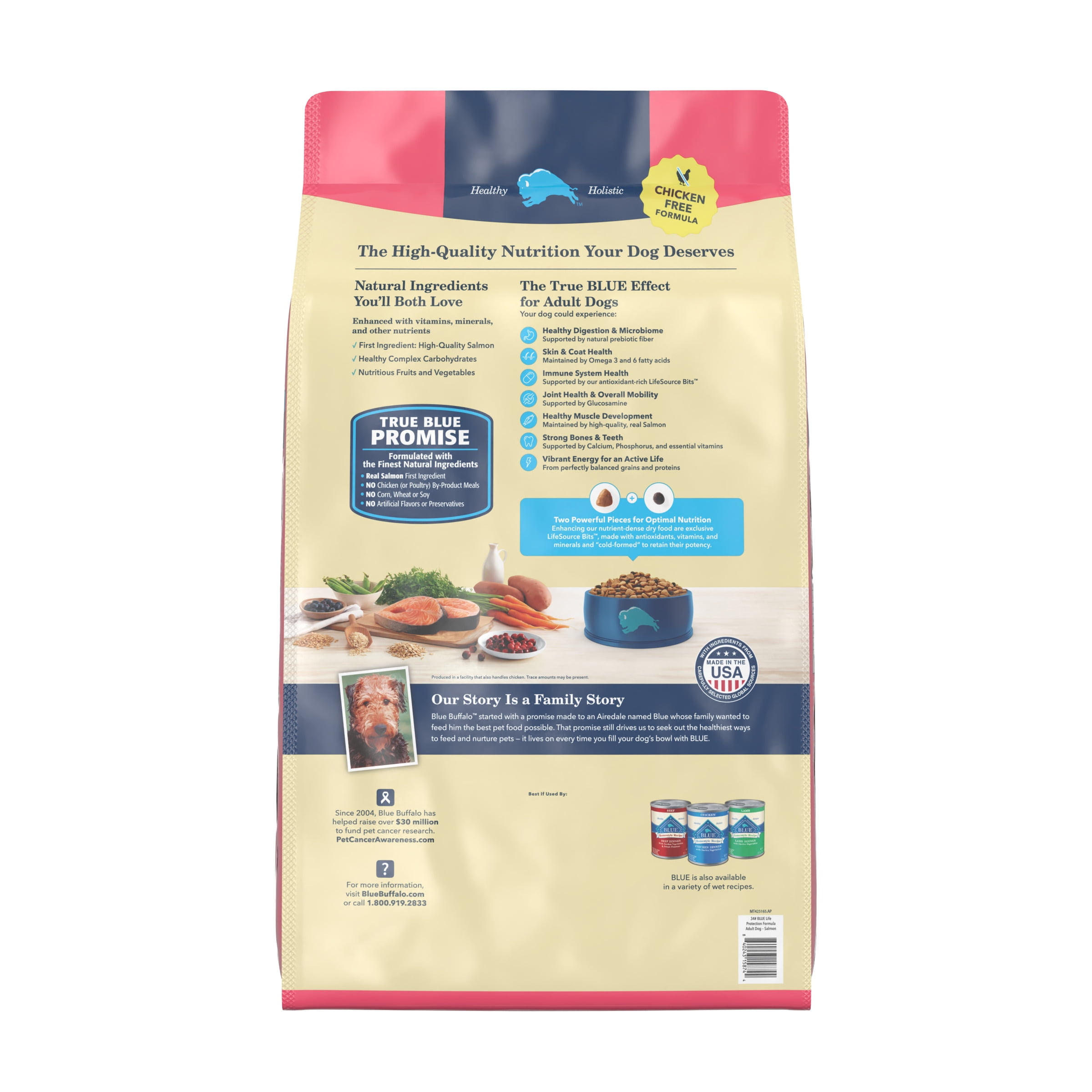 Blue Buffalo Life Protection Formula Adult Dry Dog Food, Salmon & Brown Rice Recipe, 34 lb. Bag