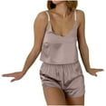thumbnail image 6 of XuJwPNcy Satin Pajama Sets for Women Lightweight Nightwear Strap Sleeveless Crop Cami Top and Shorts 2 Piece Pj Set Sleepwear, 6 of 6