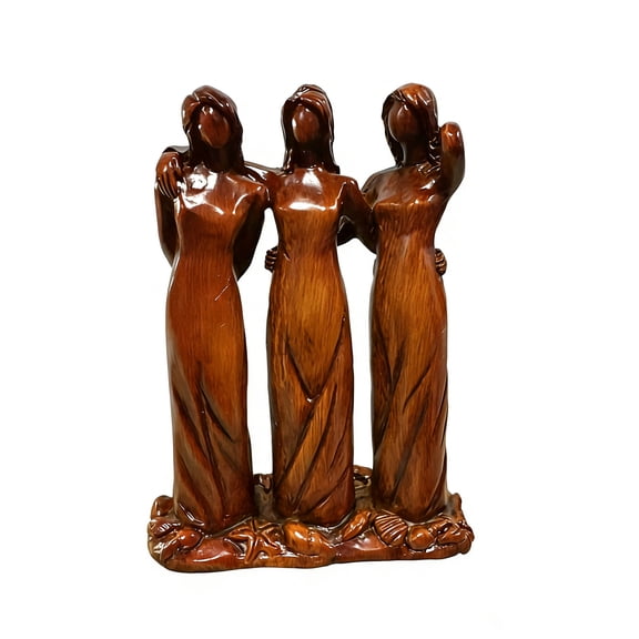 Three Sisters Figurines, Vintage Hand-Painted Resin Sister Statue, Celebrates Friendship & Sisterhood, Heartwarming Gift for Best Friends Besties Female,A