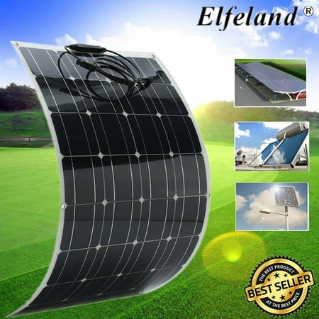 Elfeland 100W 18V Monocrystalline Semi Flexible Solar ...