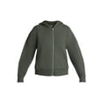 thumbnail image 5 of Time and Tru Women's Cropped Zip Up Fleece Hoodie, Sizes XS-XXXL, 5 of 5