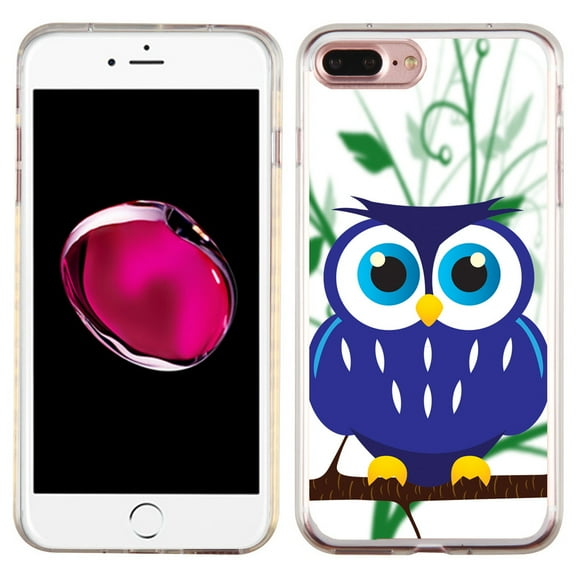 Slim-Fit Case for Apple iPhone 8 PLUS / 7 PLUS, OneToughShield ® Premium TPU Gel Protector Phone Case - Blue Owl