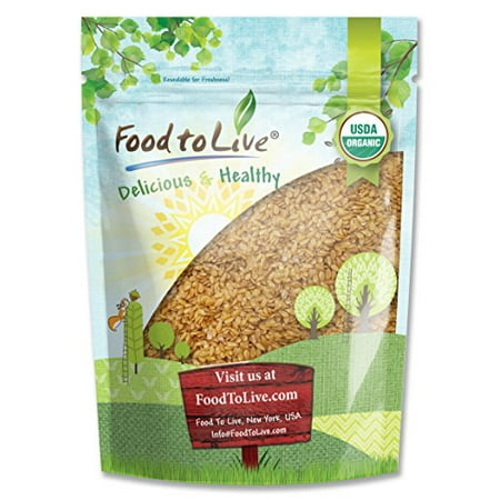 Flax Seed Gluten Free - Food To Live ® Certified Organic Whole Golden Flaxseed (Raw, Non-GMO, Bulk Flax Seed) (2 Pounds)
