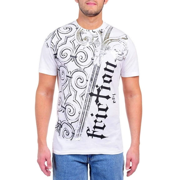 Men's White Short Sleeve Foiled Graphic Tee Shirt Size Medium