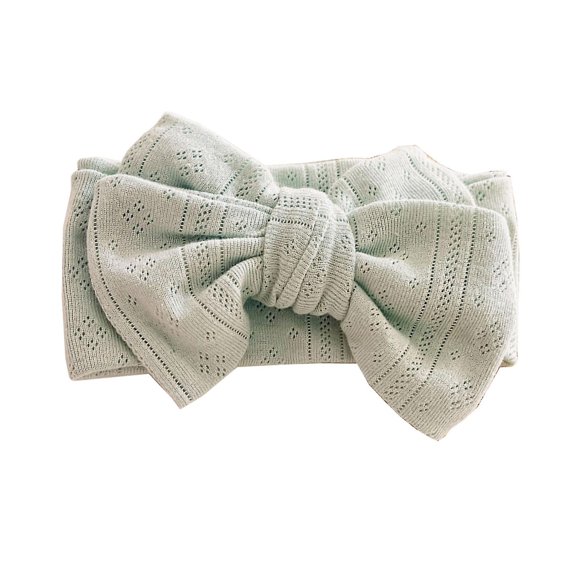 Bandeau Élastique pour Filles avec Nœuds, Double Couche, Tricot, Cadeau