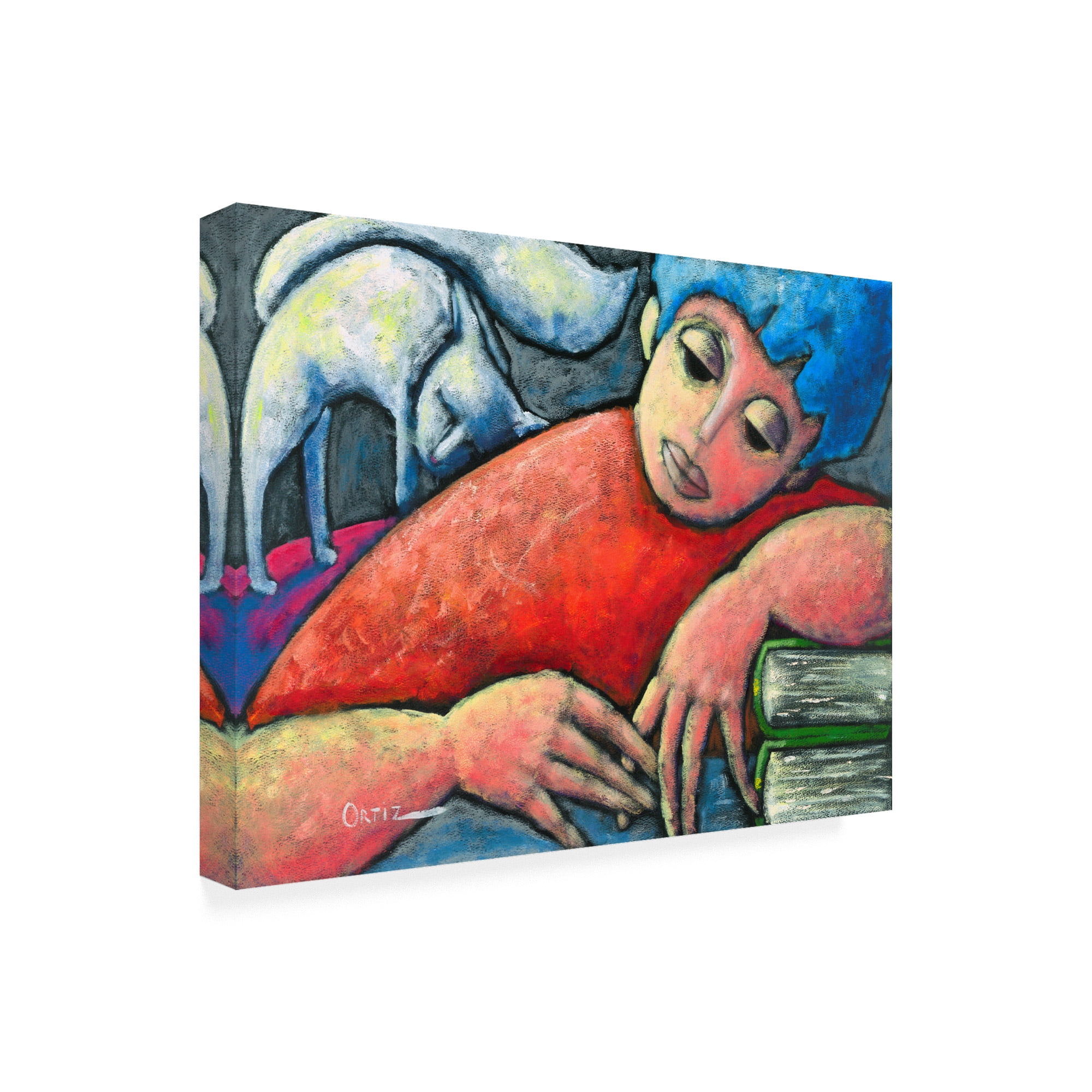 Trademark Fine Art 'The Girls Cat' Canvas Art by Oscar Ortiz