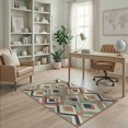 thumbnail image 2 of ODIKA Southwestern Grid Border Motif Stripe Stepped Aztec Vintage Mosaic Playful for Dorm Room, Small Living Apartment, Stain Resistant Low Profile, 2 of 7