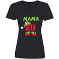 thumbnail image 3 of Inktastic Christmas Mama Elf Women's V-Neck T-Shirt, 3 of 5
