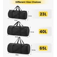 thumbnail image 3 of Bolsa de lona Vorspack plegable ligera de 60 litros, color negro, 3 of 7