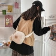 thumbnail image 4 of Portable Sweet Outdoor Cute Bear Print Plush Crossbody Bags JK Uniform Accessories Korean Style Handbags Cute Small Bags Women Handbags Small Plush Shoulder Bag BROWN WITHOUT PENDANT, 4 of 8