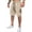 FF84_Khaki, variant on Mens Cargo Shorts Elastic Waist Running Hiking Bermuda Shorts Knee Length Casual Summer Shorts with Multiple Pockets Khaki L