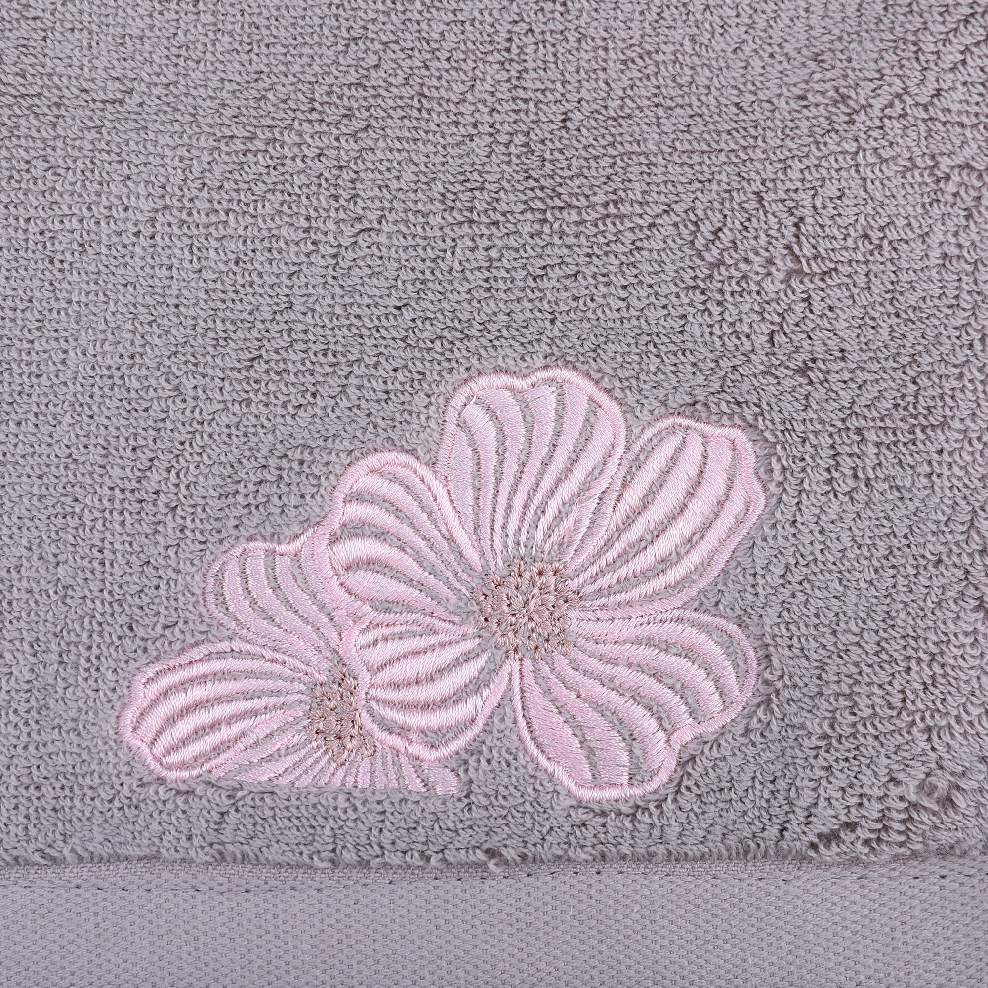 Unique Bargains Hand Towels Set of 2 Embroidered Floral Pattern Navy Blue 14" x 31"