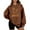 Brown, variant on Womens Sweatshirts Oversized Long Sleeve Crewneck Letter Books Pattern Sweat Shirts Autumn Winter Athleisure Ladies Pullover Tops