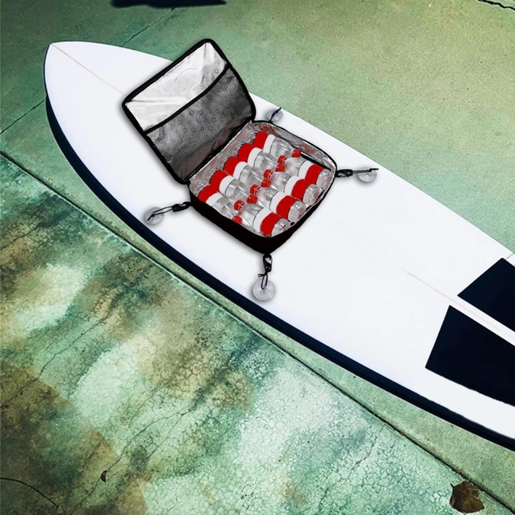Kayak Deck Bag Paddle Board Mesh Surfing Accessories with Suction Cups, Paddle Board Deck Bag Storage for Food, Drinks and Black