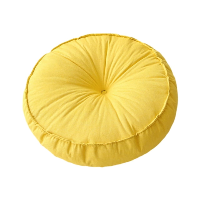Lipstore Coussin de Sol Rond Coussin de Méditation Coussin d'Assise Polyvalent Coussin de Sol de Méditation pour s'Asseoir Balcon Intérieur Extérieur Jaune
