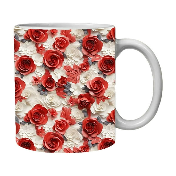 Glass&Bottle Reduced Price Tumbler With Lid And Flower Coffee Mug Double Wall Vacuum Insulated Travel Mug Floral Cup Stainless Water Bottle Reusable Tumblers Car Gift For Ice Drinks Hot Beverag Mug*1