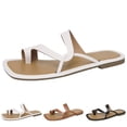 thumbnail image 3 of B91xZ Chaussons de Mode pour Femmes Sandales Plates à Paillettes avec Strass, Blanc 8, 3 of 5