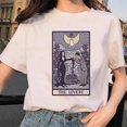 thumbnail image 2 of Camiseta estampada de manga corta para mujer, camisa con estampado de Tarot, flor de tarjeta, tiempo divertido, moda de dibujos animados, patrón superior, Verano, 2 of 5