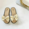 thumbnail image 5 of ZACPNCV Girl's Bow Slip on Slippers Open Toe Braided Slides Flat Sandals Beige 8-9 Years, 5 of 8