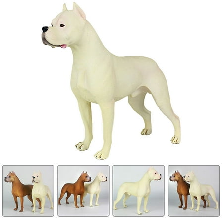 HAMPPLIES 1 Piece Dog Decoration Realistic Dog Statue White High-Grade Plastic For Nursery Front Desk