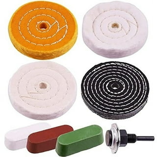 DOITOOL 2 PCS 6 Buffing Wheel for Drill Buffing Wheels for Drill polishing  Wheel White Tool Jewelry to Rotate