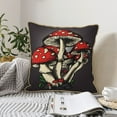 thumbnail image 6 of Kll Red Mushrooms Decorative Throw Pillow Covers Velvet Soft For Couch Sofa Bedroom Living Room Outdoor -18"X18", 6 of 8