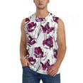 thumbnail image 2 of Goofa Tulips Flowers Printed Men's Sleeveless T-Shirt - Athletic Gym Workout Tank Top for Men - Moisture-Wicking, UPF 30+ Quick-Dry Muscle Tee-Medium, 2 of 8