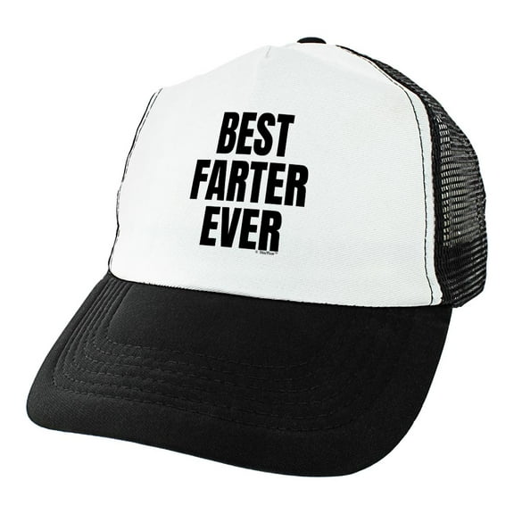 ThisWear Gifts for New Dad Best Farter Ever Bold Text Trucker Hat Black