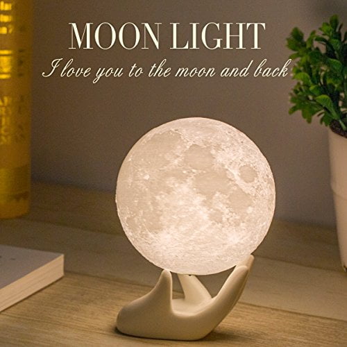 To Daughter Wife Son Personalized Gift Moon Lamp Night Light Warm and Cool White 
