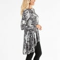 thumbnail image 2 of Howard's S/M Abstract Animal Print Brushed Jersey Boat Neck Long Sleeve High Low Top for Women, 2 of 3