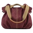 thumbnail image 1 of Bolso de lona para mujer, bolso de hombro, bandolera, bolso de mano, bolsos usados, bolsos de hombro (rojo vino) ZefeiWu 8390606798107, 1 of 1