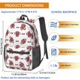 thumbnail image 3 of Football Bowtie Red Pattern 17" Waterproof Oxford School Backpacks for Teens, S-Shape Padded Straps, for School, Travel, Hiking, Camping, 3 of 5