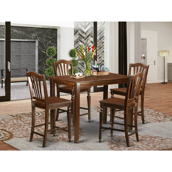HomeStock Gothic Grandeur Counter Height Set-Pub Table And Kitchen HomeStock Chairs