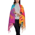 thumbnail image 3 of Cauagu Colorful Parrot Jungle Dream A Print Women Wrap Shawl tassels Scarves Retro Scarf 77.6"X28.3", 3 of 8