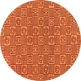 thumbnail image 1 of Ahgly Company Indoor Round Abstract Orange Modern Area Rugs, 4' Round, 1 of 4