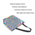 thumbnail image 3 of FORMRS Womens Canvas Tote Bag with Zipper Inner Pocket Shoulder Handbag, Psychedelic Pattern, 3 of 7