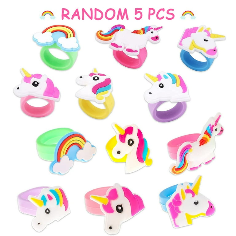 Party Favors for Kids, Unicorn Theme Party Favors, Unicorn Birthday Party  Supplies, Unicorn Rings Necklace Keychain 
