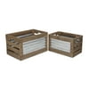 Contemporary Home Living Set of 2 Brown and Gray Handcrafted Rectangular Storage Crates 16.25"