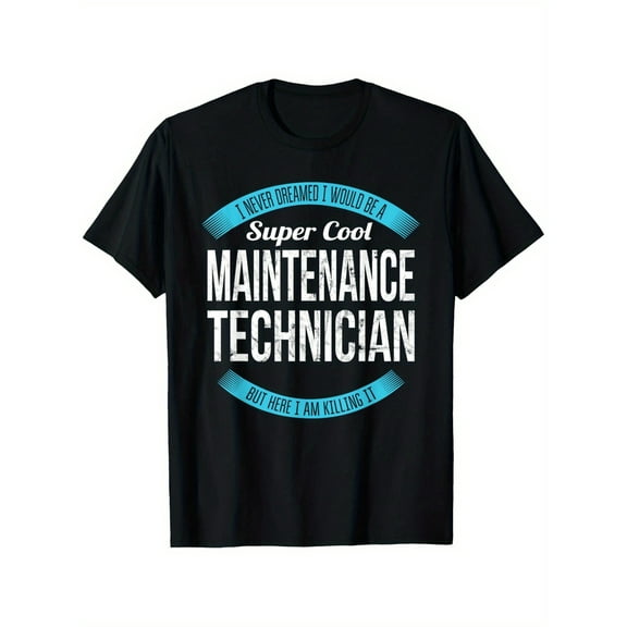 [Funny Maintenance T-Shirt] 100% Cotton Unisex Maintenance Technician T-Shirt | Funny T-Shirt Gifts for Adults, Short Sleeve, Black, Small, S-XXXL