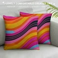 thumbnail image 3 of Nawypu  Retro 70s Pink and Orange Swirls Waves Abstract Pattern Pillow Covers Decorative Throw Pillowcase Square Couch Cushion Cover for Home Decor Sofa Living Room Bed Car Sofa, 3 of 5
