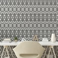 thumbnail image 3 of Ambesonne Bohemian Peel & Stick Wallpaper for Home, Scribble Ikat Art, 13"x100", White and Charcoal Grey, 3 of 6