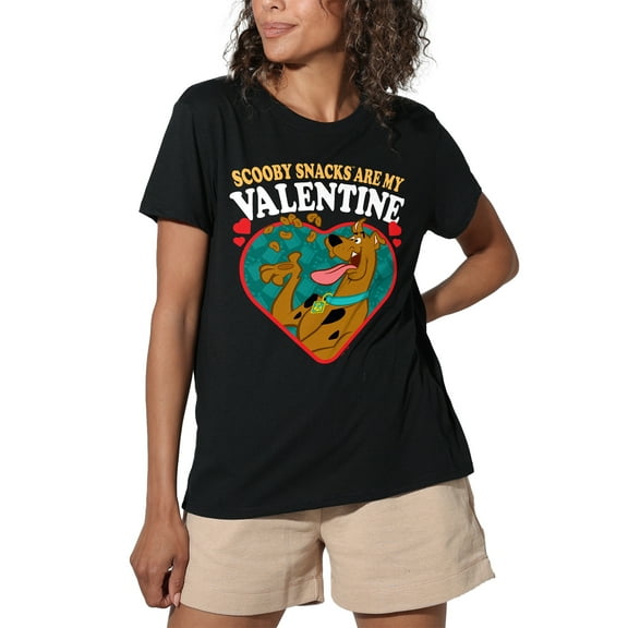 Scooby Doo Scooby Snacks are my Valentine Women's Loose T-Shirt, Black, Medium
